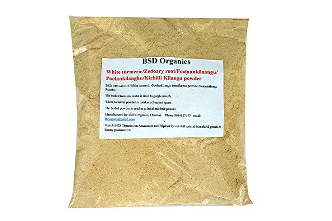 BSD Organics BeautY powder of White Turmeric/Zedoary Root/Foolaankilaangu/Poolankilangu/Kichilli Kilangu Face/ Bath Powder, 250 g