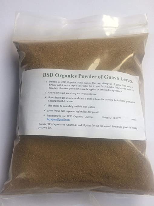 Bsd Organics Powder of Guava Leaves / Amrood Patti/ Koiya ilai for tea , Skin care , Hair care and more - 200 gram / 7 Ounce