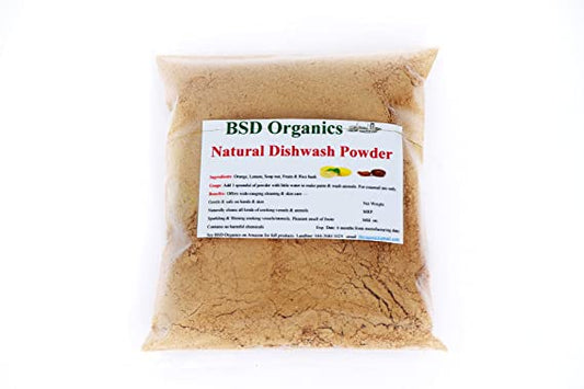 BSD Organics BabyO Natural Dish wash Cleaning Powder for households with Babies (500 Gram / 1.1 Pound)