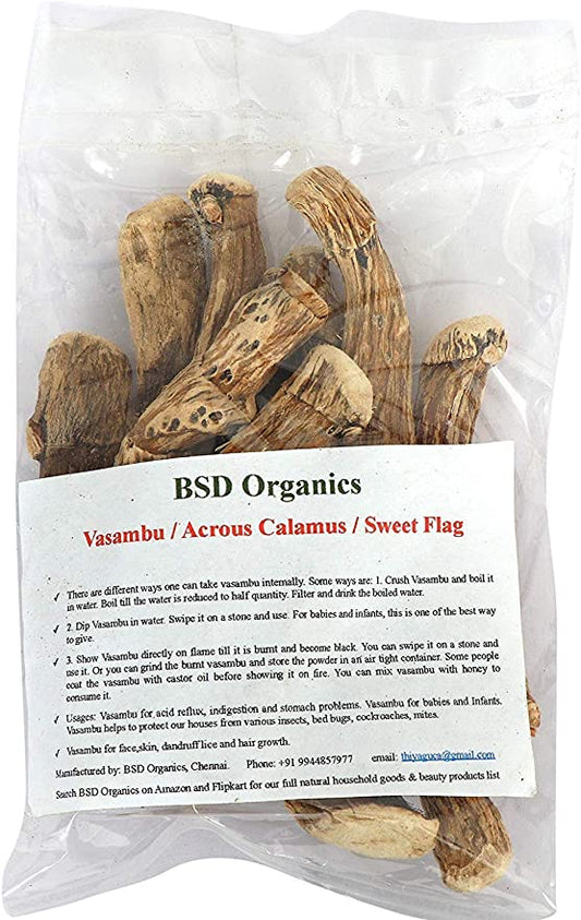 BSD Organics Sweet Flag/Acrous Calamus/Vasambu - 200 Gram(0.44 pounds)