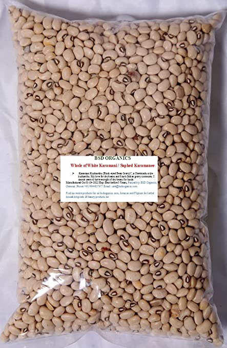 BSD Organics Whole of White Karamani / Saphed Karamanee / Vellai Karamani (500 Gram / 1.1 Pound)