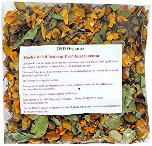 BSD Organics Herby Dried Avarampoo/ Avarm Senna/ Senna Auriculata / Tanner's Cassia / Tamgedu for Tea, Skin Care and More - 50 Gram/ 1.7 Ounce